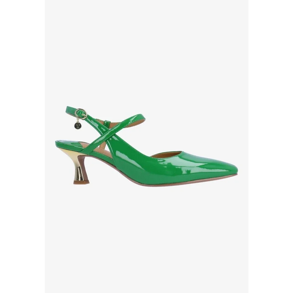 J. Renee Maretta Pumps Women's US 8W Green Patent Square Toe Spool Heel GAL1403